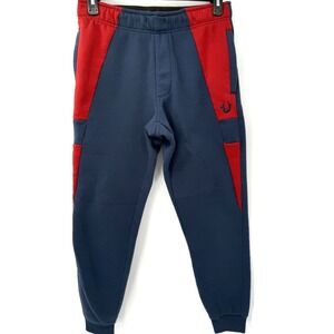 True Religion Sweatpants Men Medium Navy Blue Red Colorblock Joggers PO T30367